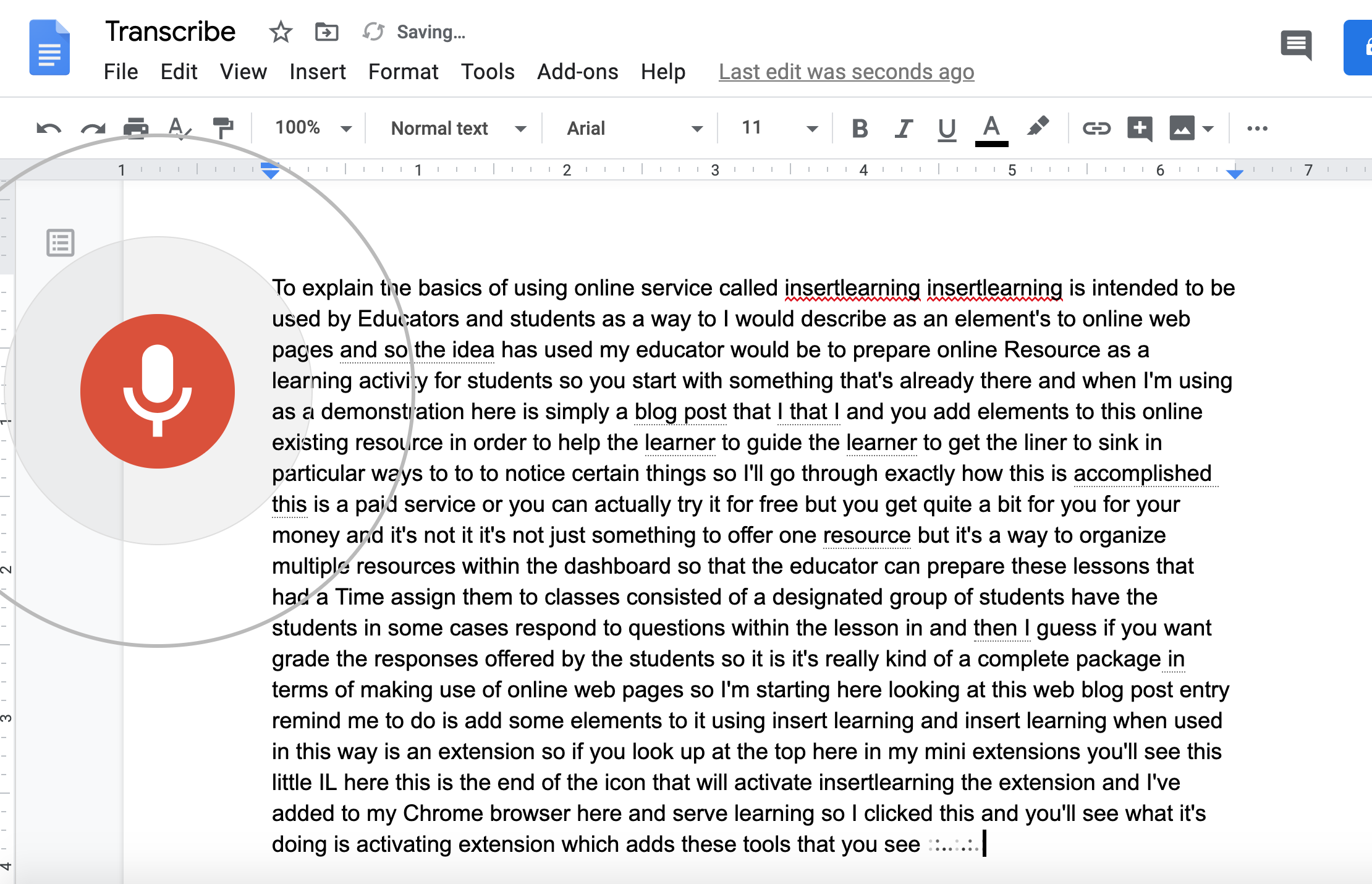 Google docs transcription | Blurts